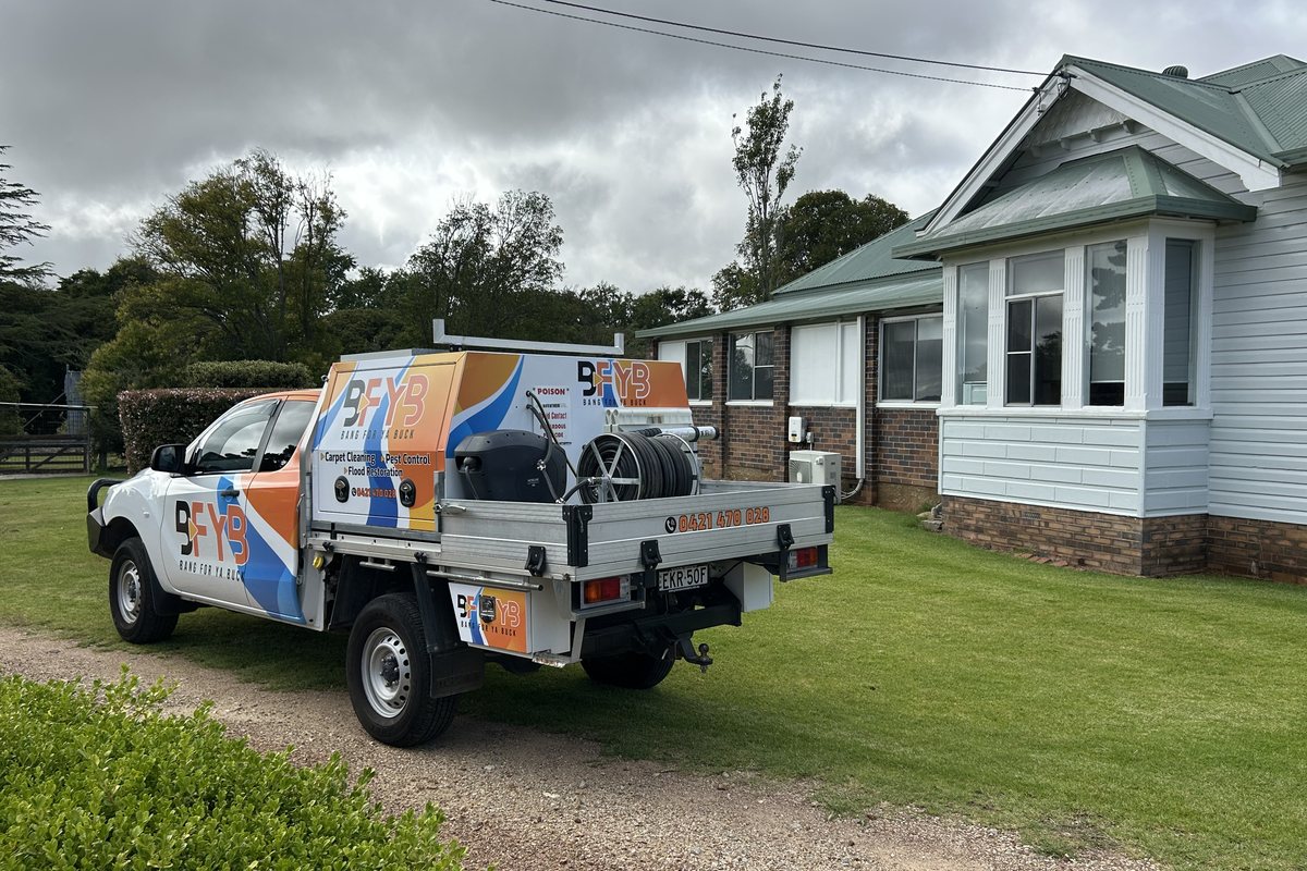 A BFYB service ute parked at a New England home